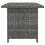 Garden Dining Table Grey 110x70x65 cm Poly Rattan - Side View
