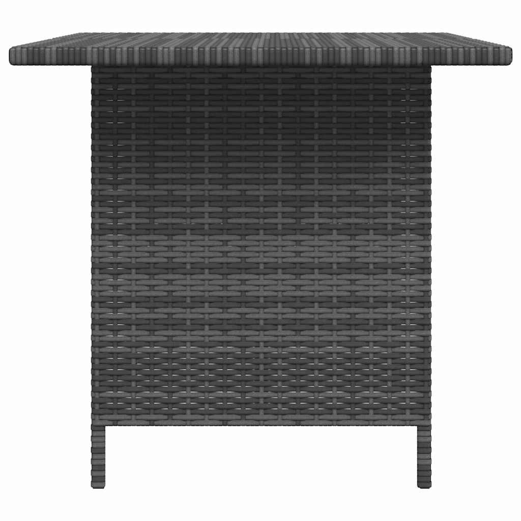 Garden Dining Table Grey 110x70x65 cm Poly Rattan