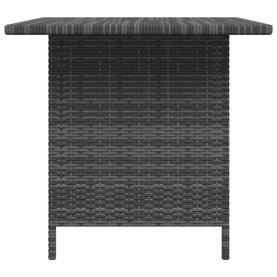 Garden Dining Table Grey 110x70x65 cm Poly Rattan