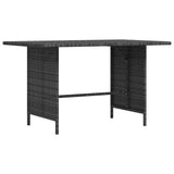 Garden Dining Table Grey 110x70x65 cm Poly Rattan - Rear View