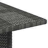 Garden Dining Table Grey 110x70x65 cm Poly Rattan - Close-Up Angle