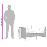 2-Seater Garden Sofa with Cushions Grey Poly Rattan - Extra Image