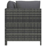 3-Seater Garden Sofa with Cushions Grey Poly Rattan