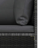 3-Seater Garden Sofa with Cushions Grey Poly Rattan