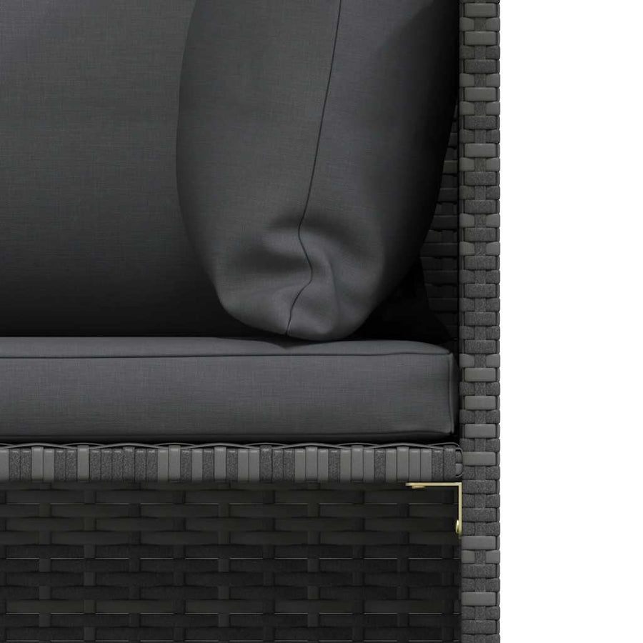 4-Seater Garden Sofa with Cushions Grey Poly Rattan