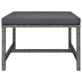 4 Piece Garden Lounge Set with Cushions Poly Rattan Grey - Extra Image