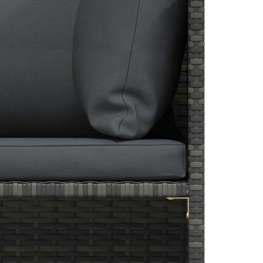 4 Piece Garden Lounge Set with Cushions Poly Rattan Grey