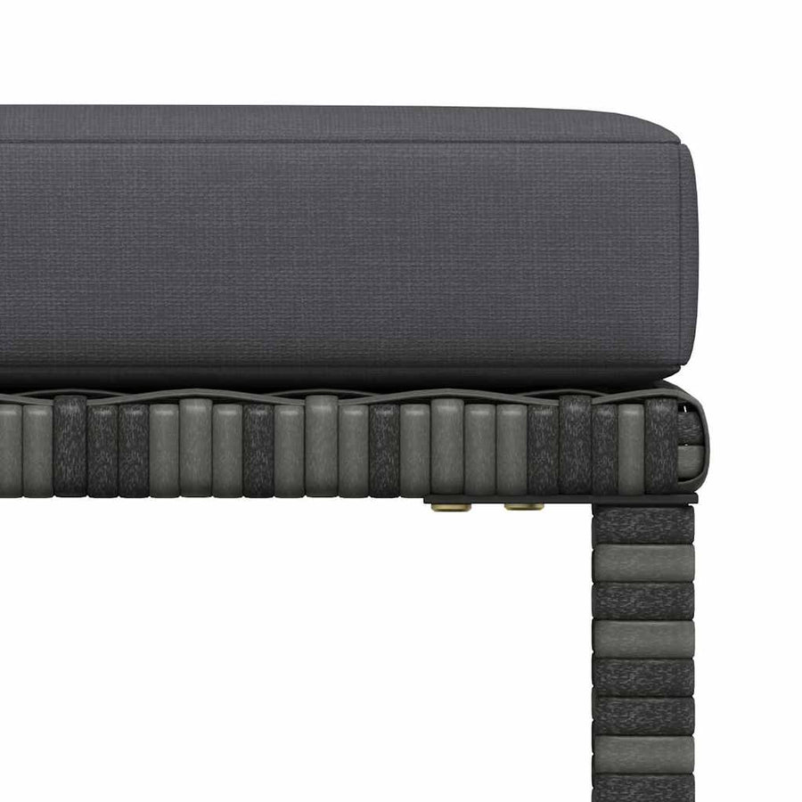 4 Piece Garden Lounge Set with Cushions Poly Rattan Grey