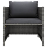4 Piece Garden Sofa Set with Cushions Poly Rattan Grey