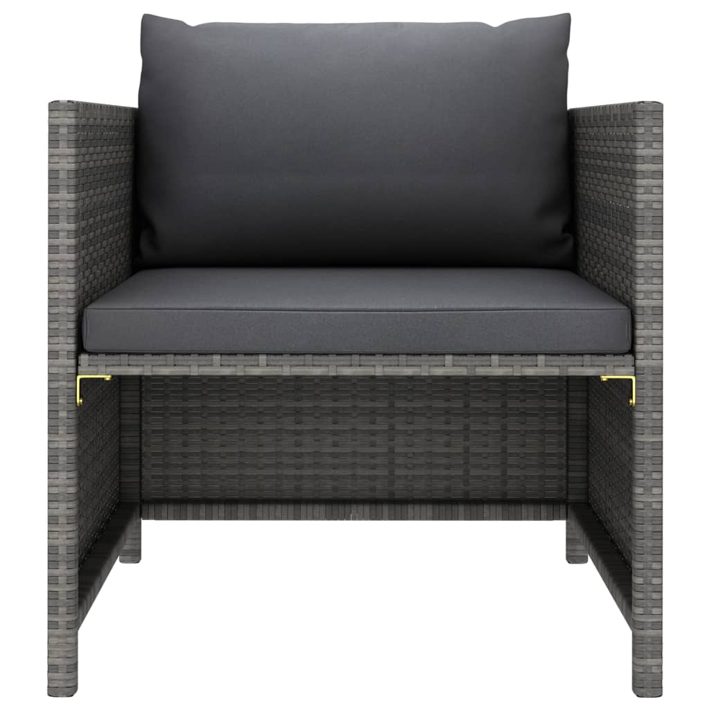 4 Piece Garden Sofa Set with Cushions Poly Rattan Grey