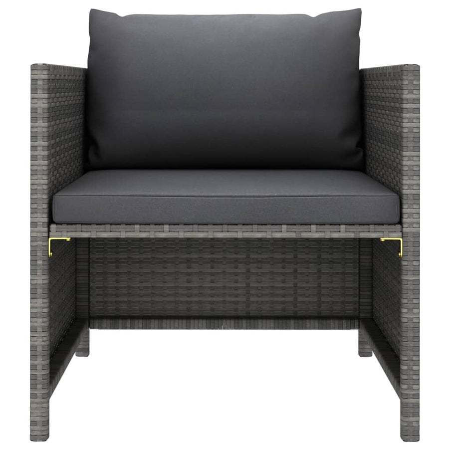 4 Piece Garden Sofa Set with Cushions Poly Rattan Grey