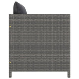 4 Piece Garden Sofa Set with Cushions Poly Rattan Grey - Low Angle