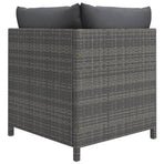 3 Piece Garden Lounge Set with Cushions Poly Rattan Grey