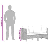 2 Piece Garden Sofa Set with Cushions Grey Poly Rattan