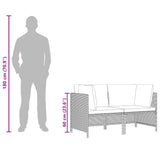 2 Piece Garden Sofa Set with Cushions Grey Poly Rattan - Extra Image