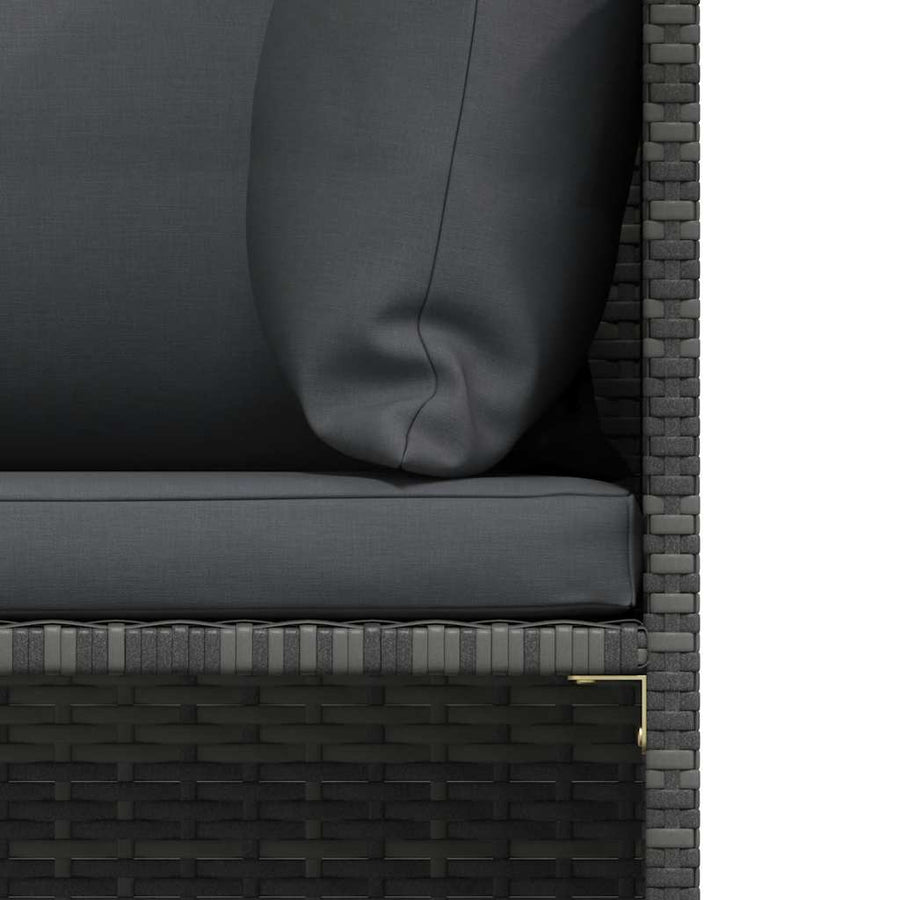 2 Piece Garden Sofa Set with Cushions Grey Poly Rattan