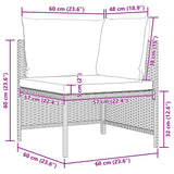 Sectional Corner Sofa with Cushions Black Poly Rattan