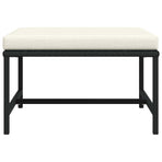 Sectional Footrest with Cushion Black Poly Rattan