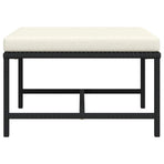 Sectional Footrest with Cushion Black Poly Rattan