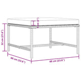 Sectional Footrest with Cushion Black Poly Rattan - Extra Image