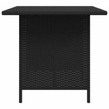Garden Dining Table Black 110x70x65 cm Poly Rattan - 45-Degree Angle