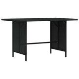 Garden Dining Table Black 110x70x65 cm Poly Rattan - Rear View