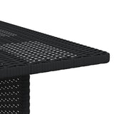 Garden Dining Table Black 110x70x65 cm Poly Rattan - Close-Up Angle