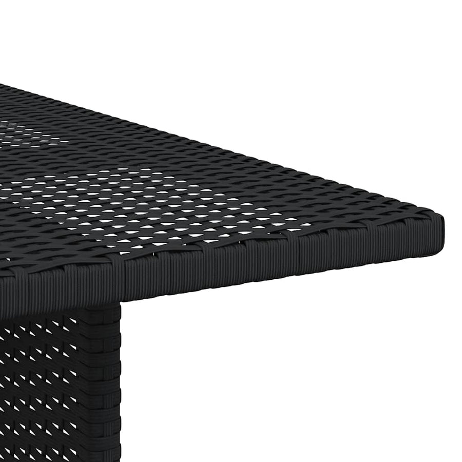 Garden Dining Table Black 110x70x65 cm Poly Rattan