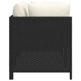 2-Seater Garden Sofa with Cushions Black Poly Rattan