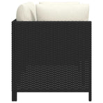2-Seater Garden Sofa with Cushions Black Poly Rattan