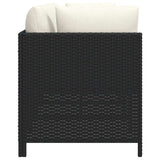 2-Seater Garden Sofa with Cushions Black Poly Rattan