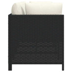 2-Seater Garden Sofa with Cushions Black Poly Rattan
