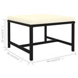 3 Piece Garden Sofa Set with Cushions Black Poly Rattan - Close-Up Angle