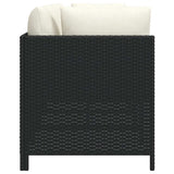 4-Seater Garden Sofa with Cushions Black Poly Rattan