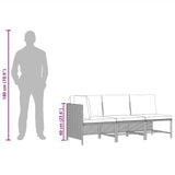 3 Piece Garden Sofa Set with Cushions Black Poly Rattan - Extra Image