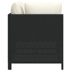 2 Piece Garden Sofa Set with Cushions Black Poly Rattan