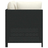 2 Piece Garden Sofa Set with Cushions Black Poly Rattan - Top-Down View