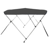 3 Bow Bimini Top Anthracite 183x160x137 cm - Top-Down View