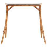Swing Frame with Cream Roof Solid Bent Wood with Teak Finish - Top-Down View