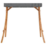 Swing Frame with Anthracite Roof Bent Wood with Teak Finish - Top-Down View