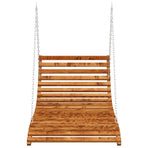 Swing Bed Solid Bent Wood with Teak Finish 115x147x46 cm