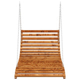 Swing Bed Solid Bent Wood with Teak Finish 115x147x46 cm - Side View