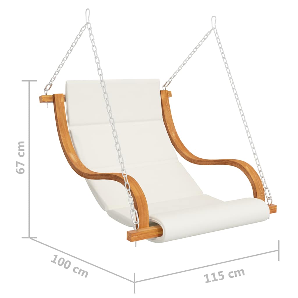Swing Chair without Swing Frame with Cushion Bent Wood