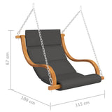 Swing Chair without Swing Frame with Cushion Solid Bent Wood - Rear View