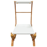 Outdoor Lounge Bed with Canopy 100x190x134 cm Solid Bent Wood Cream - Side View