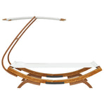 Outdoor Lounge Bed with Canopy 100x190x134 cm Cream
