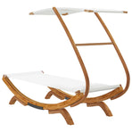 Outdoor Lounge Bed with Canopy 100x190x134 cm Cream