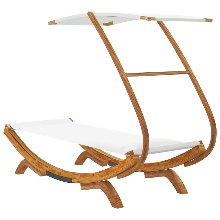 Outdoor Lounge Bed with Canopy 100x190x134 cm Cream