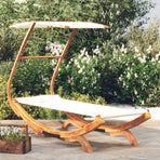 Outdoor Lounge Bed with Canopy 100x190x134 cm Cream