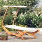 Outdoor Lounge Bed with Canopy 100x190x134 cm Cream